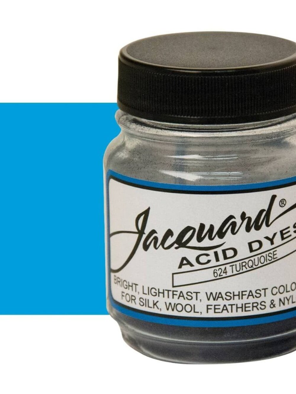 Jacquard Acid Dyes Turquoise Blue 624 .5 Oz Jar Wool Silk Nylon Cashmere Fur NEW